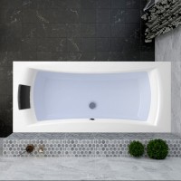 Акриловая ванна Lavinia Boho Evan 180x80 см, встраиваемая, белая, с каркасом, с подголовником