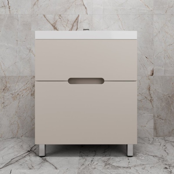 Тумба с раковиной Style Line Матис 70 напольная, крем