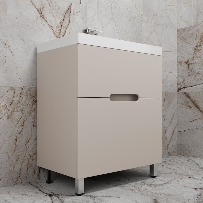 Тумба с раковиной Style Line Матис 70 напольная, крем