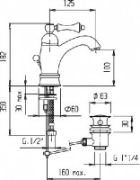 Смеситель для раковины Cezares Margot MARGOT-LSM1-A-01-Bi