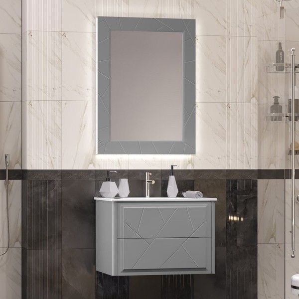 Мебель для ванной комнаты Opadiris Луиджи 70 серая матовая