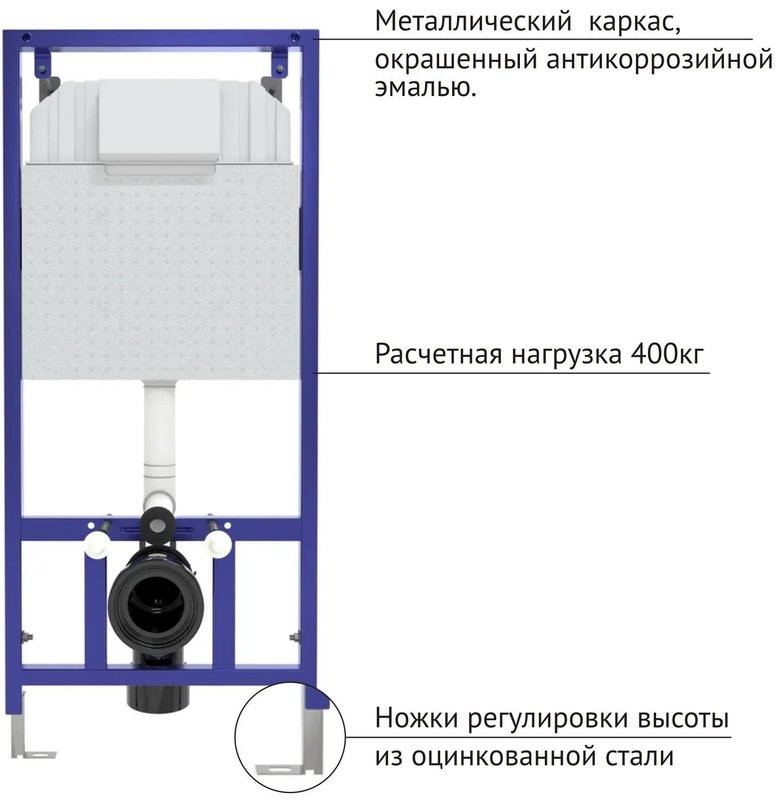 Система инсталляции для унитазов Berges Novum L3 с кнопкой смыва хром