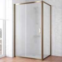 Душевой уголок Vegas Glass ZP+ZPV Tur Novo 100*80 05 10 профиль бронза, стекло сатин