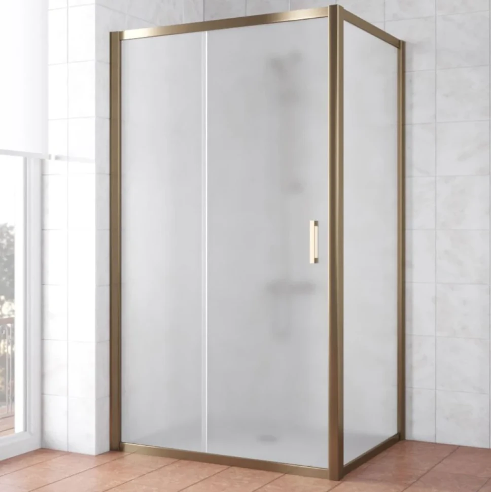 Душевой уголок Vegas Glass ZP+ZPV Tur Novo 100*80 05 10 профиль бронза, стекло сатин