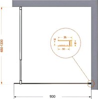 Душевая перегородка BelBagno Kraft 90 см, профиль хром, стекло прозрачное