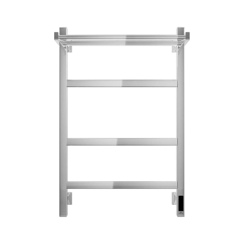 Полотенцесушитель электрический Grota Tela 530х800 NP EL 80x55 см, подключение справа, слева, скрытое подключение справа, глянцевый хром, лесенка, с полкой