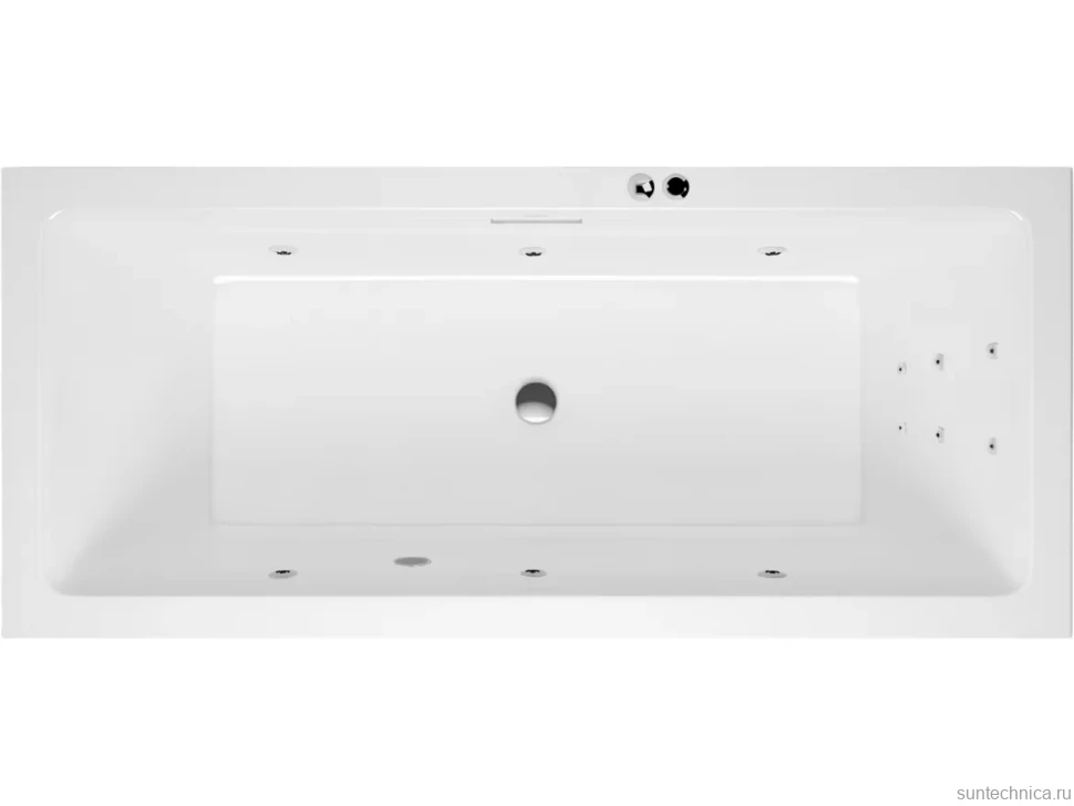 Акриловая ванна Excellent Heaven Slim Line 180x80 см, встраиваемая, с гидромассажем, белая, с каркасом, со сливом-переливом