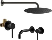 Комплект для ванной Plumberia Selection Ixo KITXO01NO210 С ВНУТРЕННЕЙ ЧАСТЬЮ, черный матовый