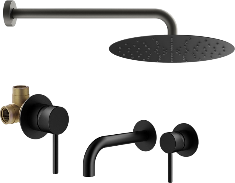 Комплект для ванной Plumberia Selection Ixo KITXO01NO210 С ВНУТРЕННЕЙ ЧАСТЬЮ, черный матовый