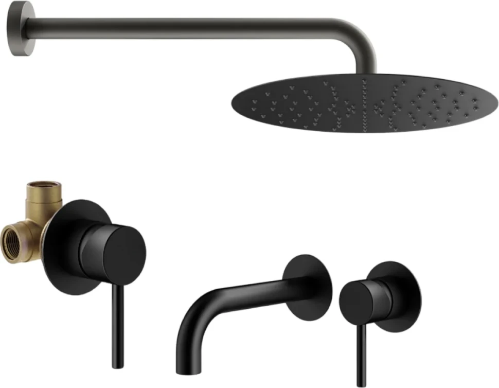 Комплект для ванной Plumberia Selection Ixo KITXO01NO210 С ВНУТРЕННЕЙ ЧАСТЬЮ, черный матовый