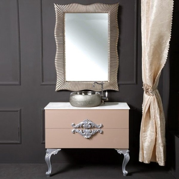 Мебель для ванной комнаты Armadi Art NeoArt 100 капучино с ручками серебро, с ножками