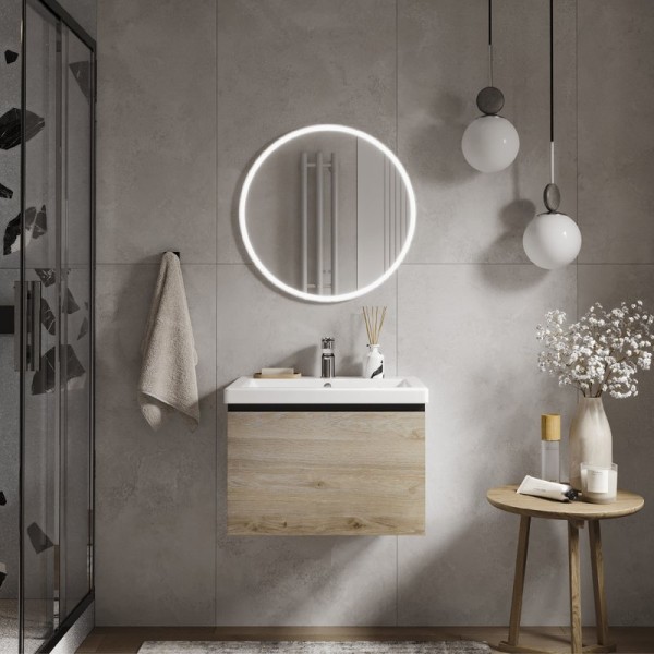 Мебель для ванной комнаты Vigo Cross 60 подвесная, 1 ящик, светлое дерево