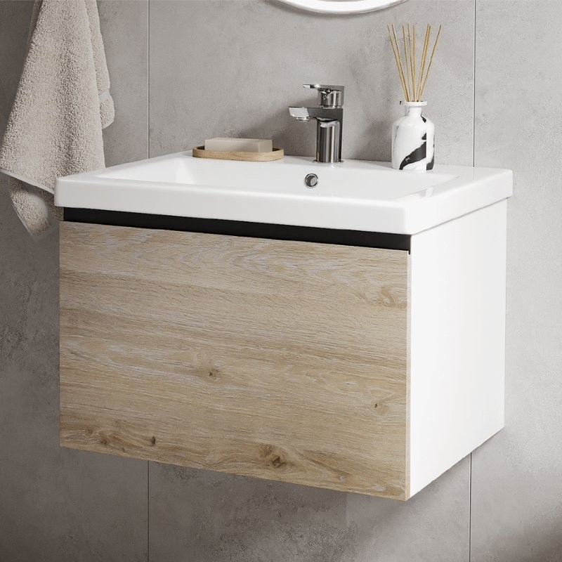 Мебель для ванной комнаты Vigo Cross 60 подвесная, 1 ящик, светлое дерево