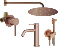 Комплект для ванной Plumberia Selection Ixo KITZXO01RS53 С ВНУТРЕННЕЙ ЧАСТЬЮ, медь брашированная