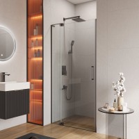 Душевая дверь в нишу Cezares Slider SLIDER-B-1-100/110-C-GM профиль оружейная сталь, стекло прозрачное