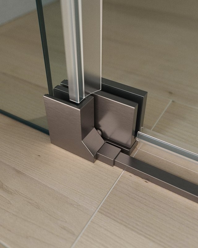 Душевая дверь в нишу Cezares Slider SLIDER-B-1-100/110-C-GM профиль оружейная сталь, стекло прозрачное