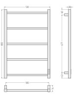 Полотенцесушитель электрический Стилье Формат 26 30526-8050 80x55 см, подключение справа, скрытое подключение справа, матовый белый, лесенка