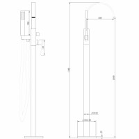 Напольный смеситель для ванны с душем Abber Wasserfall AF8615SP С ВНУТРЕННЕЙ ЧАСТЬЮ, сатин