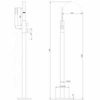 Напольный смеситель для ванны с душем Abber Wasserfall AF8615SP С ВНУТРЕННЕЙ ЧАСТЬЮ, сатин