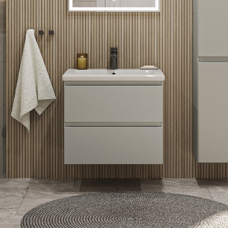 Тумба с раковиной SanStar Riana 60 подвесная, grey, раковина Como 60