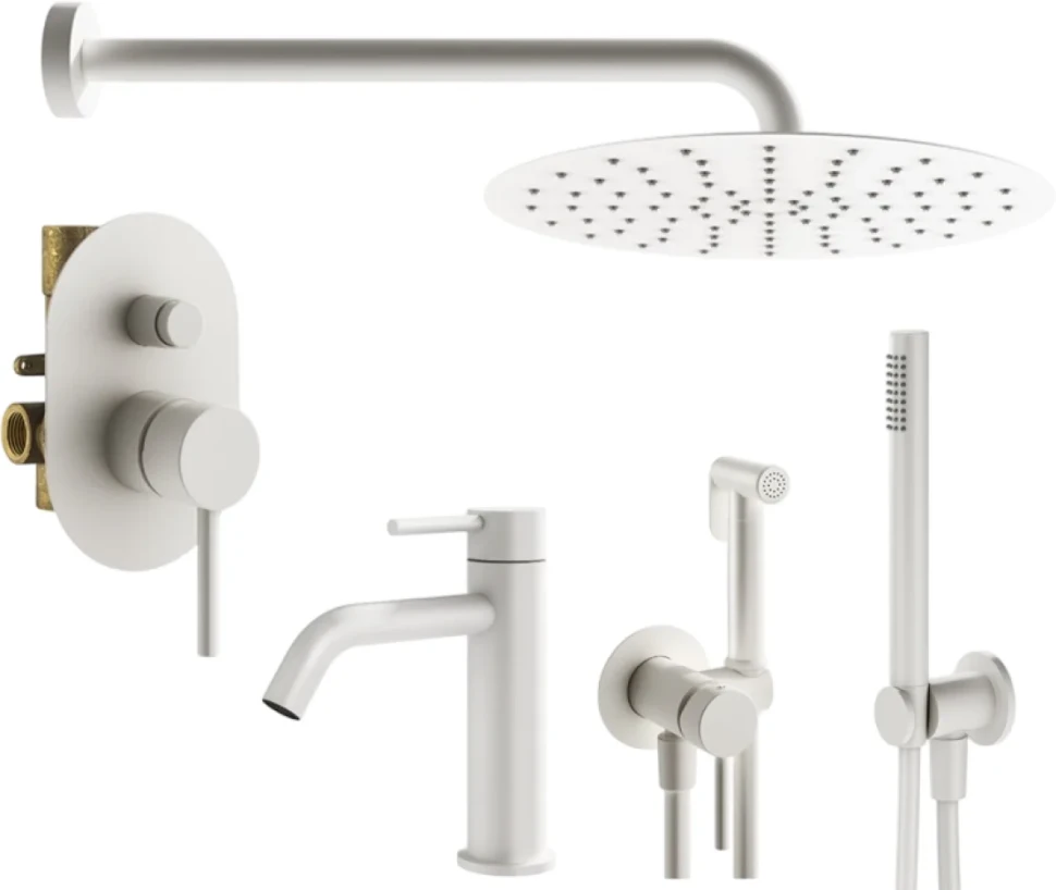 Комплект для ванной Plumberia Selection Ixo KITZXO15BO53 С ВНУТРЕННЕЙ ЧАСТЬЮ, белый матовый