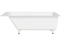 Ванна из искусственного камня Salini Cascata Kit S-Sense 170x70 см, встраиваемая, матовая белая, на ножках, с донным клапаном