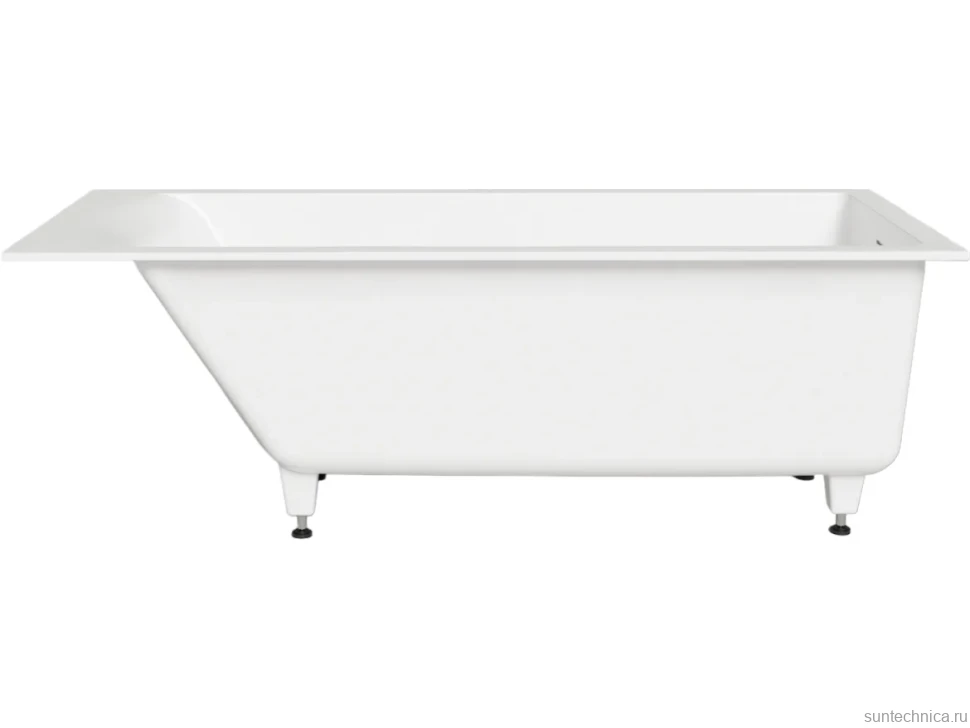 Ванна из искусственного камня Salini Cascata Kit S-Sense 170x70 см, встраиваемая, матовая белая, на ножках, с донным клапаном
