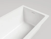 Ванна из искусственного камня Salini Cascata Kit S-Sense 170x70 см, встраиваемая, матовая белая, на ножках, с донным клапаном