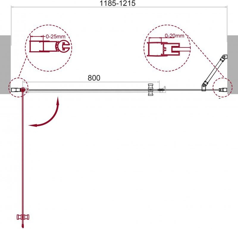 Душевая дверь в нишу BelBagno Etna B-11-30+90-C-Cr