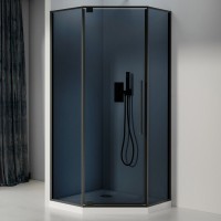 Душевой уголок Black&White Stellar Wind S815 BG 90х90, профиль черный, стекло тонированное