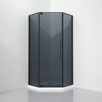 Душевой уголок Black&White Stellar Wind S815 BG 90х90, профиль черный, стекло тонированное
