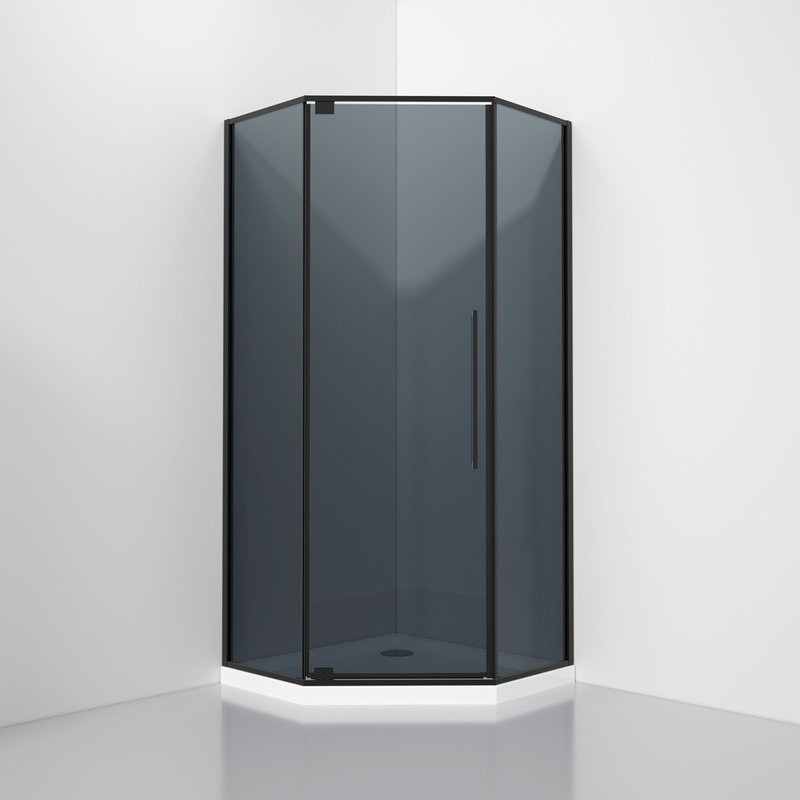 Душевой уголок Black&White Stellar Wind S815 BG 90х90, профиль черный, стекло тонированное