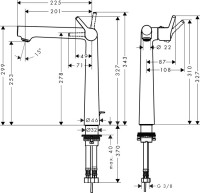 Смеситель для раковины Hansgrohe Talis S 72115000 с донным клапаном
