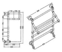 Полотенцесушитель водяной Margaroli Sole Sole 453 60x55 см, бронза, лесенка, латунь, с полкой, бронза