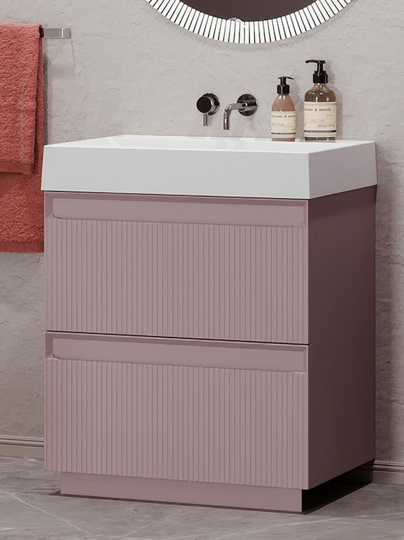 Тумба с раковиной Belux Базель 70 напольная, лаванда