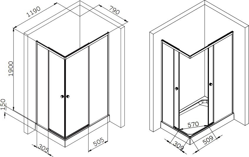Душевой уголок AM.PM X-Joy W94G-403-120290-MT1K 120х90 см