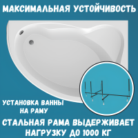 Акриловая ванна 1MarKa Catania R Премиум 160x110 см, угловая, правая, пристенная, белая, асимметричная, с каркасом, с экраном, с сиденьем, со сливом-переливом