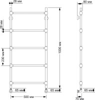 Полотенцесушитель водяной Secado Флоренция 1 105x55 см, бронза, лесенка, латунь