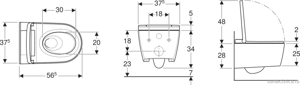 Умный унитаз подвесной Geberit AquaClean Sela 146.220.11.1 с биде