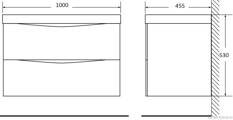 Тумба с раковиной BelBagno Acqua 100 подвесная, bianco lucido