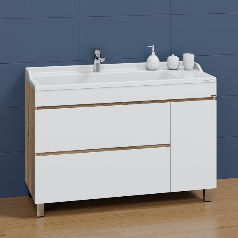 Тумба под раковину СаНта Марс 120 напольная, янтарная