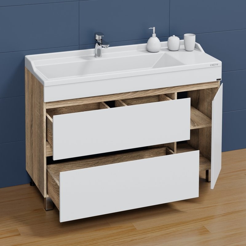 Тумба под раковину СаНта Марс 120 напольная, янтарная