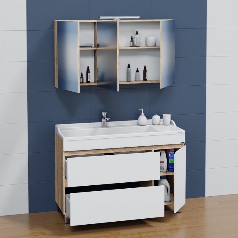 Тумба под раковину СаНта Марс 120 напольная, янтарная