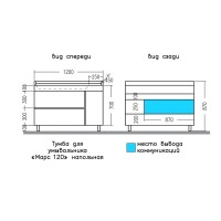 Тумба под раковину СаНта Марс 120 напольная, янтарная