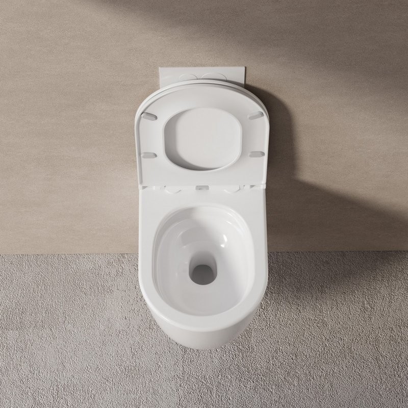 Унитаз подвесной Abber Bequem AC1132TC безободковый, с микролифтом, с закрытым дном, белый