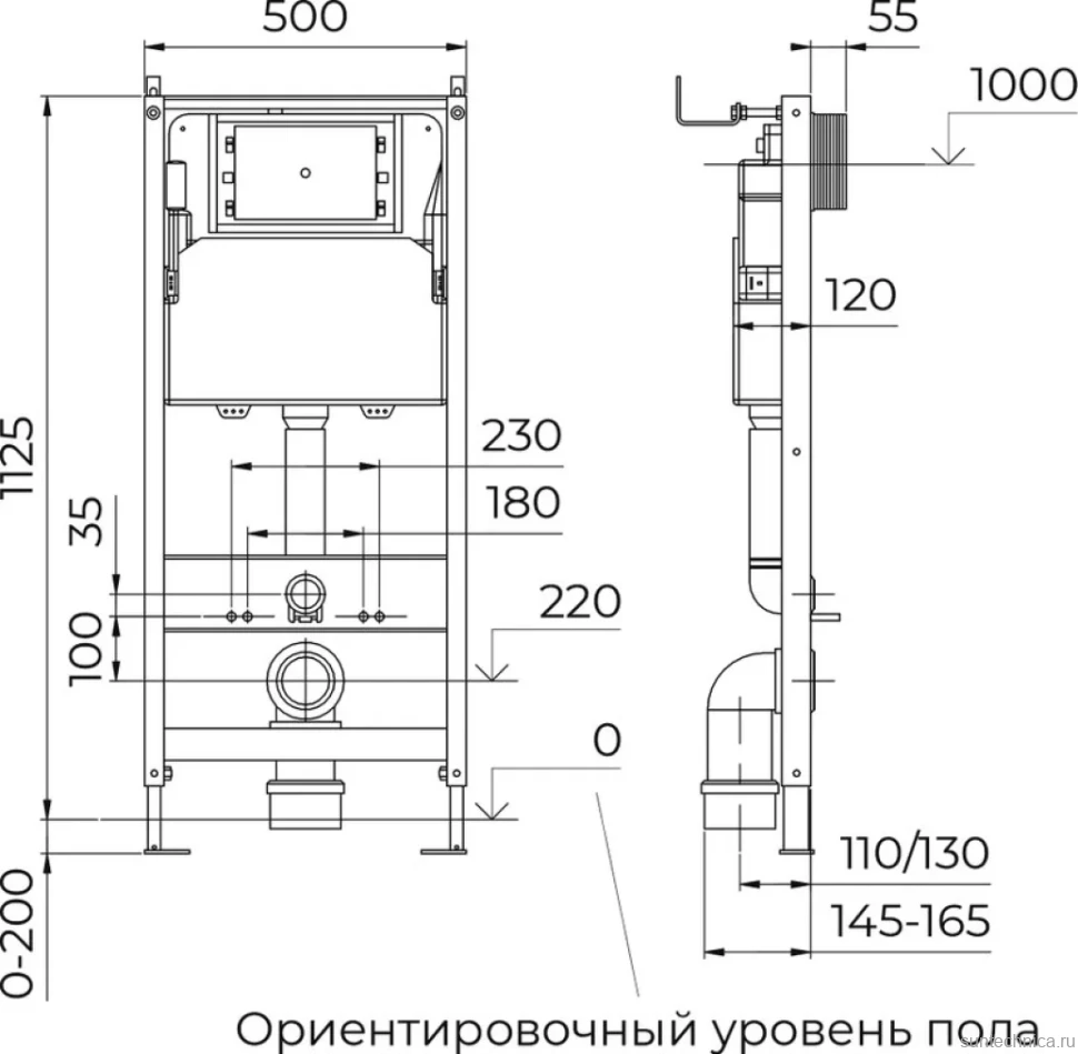 Система инсталляции для унитазов RGW SWI 02