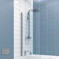 Шторка на ванну Kubele DE020 DE020P601-CLN-MT- 50х150 150х50, профиль матовый хром