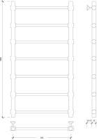 Полотенцесушитель водяной Secado Флоренция 2 105x55 см, глянцевый хром, лесенка