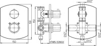 Термостатический смеситель встраиваемый Paini Ovo 86CR690TH С ВНУТРЕННЕЙ ЧАСТЬЮ, для душа