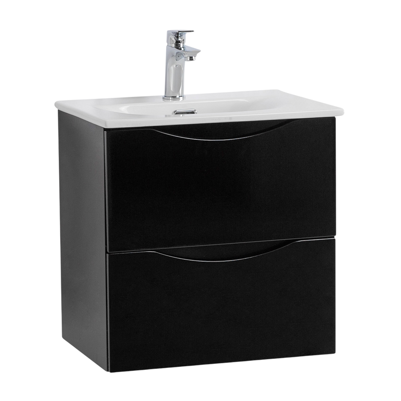 Тумба с раковиной BelBagno Marino-cer-mini 50 подвесная, nero lucido